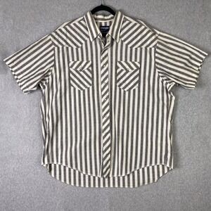 Vintage Wrangler Shirt Mens 18.5 Cowboy Cut Big Mans Fit X-Long Tail Made in USA